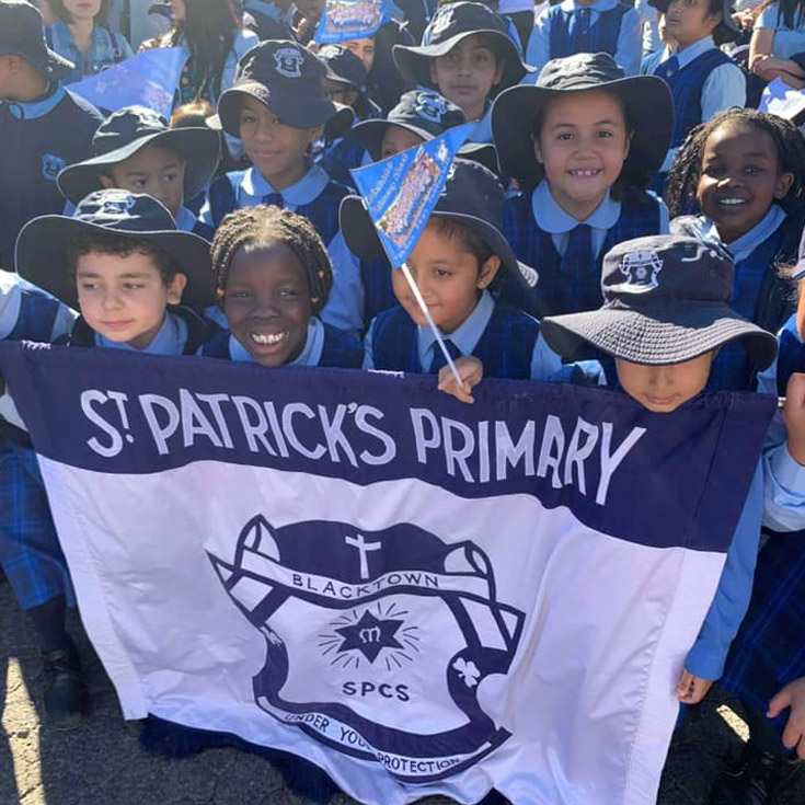 St Patrick's Catholic Primary Blacktown marching in the 2014 Blacktown Fair